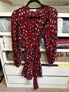 A.L.C Michaela Wrap Dress in Leopard Print